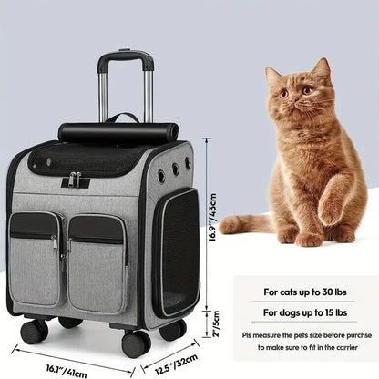 Wheeled Pet Carrier Backpack with Stroller - Image 2|||PROMPT|||Original clean product image