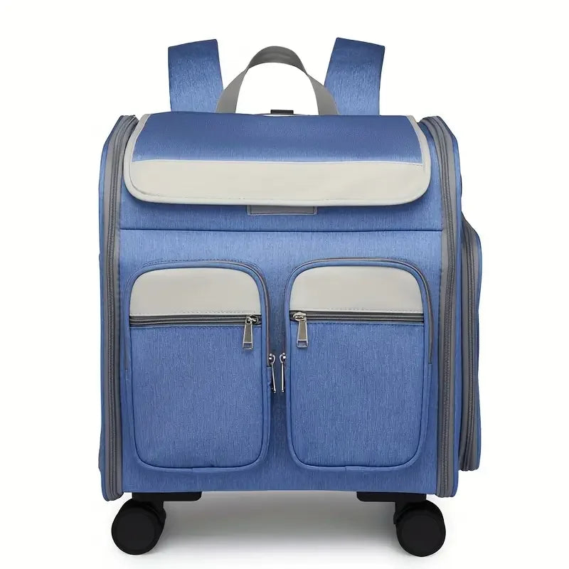 Wheeled Pet Carrier Backpack with Stroller - Image 4|||PROMPT|||Original clean product image