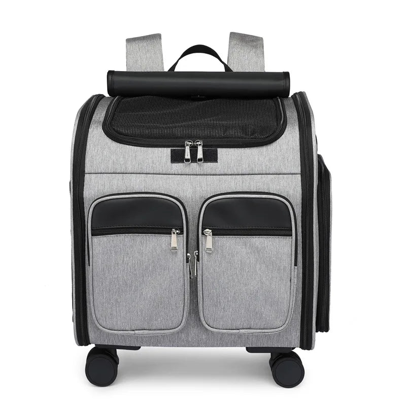 Wheeled Pet Carrier Backpack with Stroller - Image 7|||PROMPT|||Original clean product image