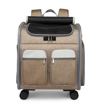 Wheeled Pet Carrier Backpack with Stroller - Image 8|||PROMPT|||Original clean product image