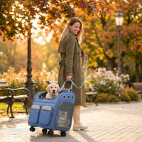 Wheeled Pet Carrier Backpack with Stroller - Main Product Image